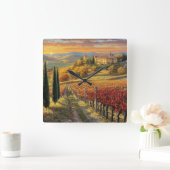 Square Wall Clock with Italian Charm Vierkante Klok (Huis)