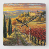 Square Wall Clock with Italian Charm Vierkante Klok (Voorkant)