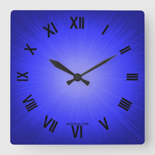 Square Wall Klock blauw door hoogsaltire Vierkante Klok (Voorkant)