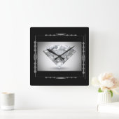 Square Wall-klok/Diamond Vierkante Klok (Huis)