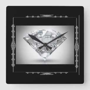 Square Wall-klok/Diamond Vierkante Klok