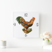 Square Wall-klok/Rooster Vierkante Klok (Huis)