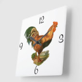 Square Wall-klok/Rooster Vierkante Klok (Hoek)