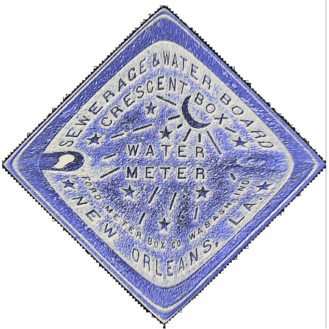 Square Water Meter Staand Fotobeeldje (Voorkant)