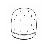 Square Watermelon Slice Line Art Zelfinktende Stempel (Design)