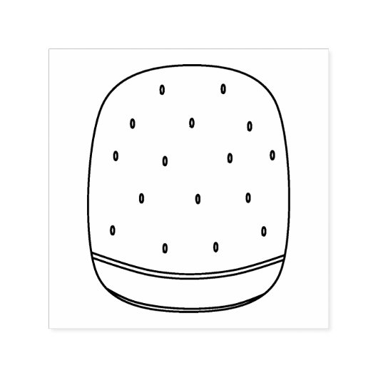 Square Watermelon Slice Line Art Zelfinktende Stempel (Design)