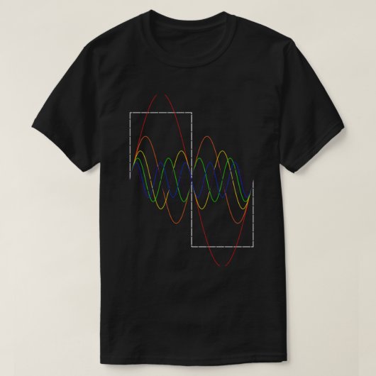 Square Wave Fourier Transform Night Edition T-shirt (Design voorkant)