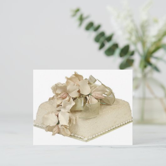 Square Wedding Cake Briefkaart (Staand voorkant)