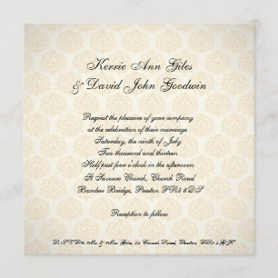 Square Wedding Invitation  Oranje en Cream Kaart