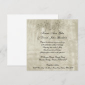Square Wedding Invitation  Paper Butterfly Kaart (Voorkant / Achterkant)