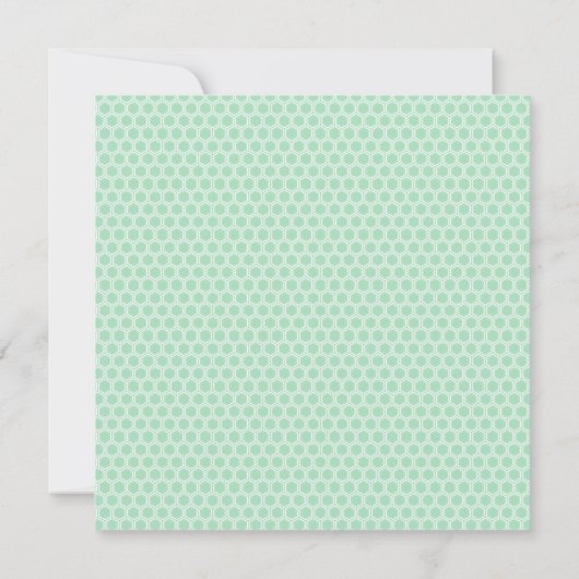 Square Wedding Invitations | Mint Pattern Kaart (Achterkant)
