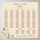 Square Wedding Reception Sezing Chart Poster (Voorkant)
