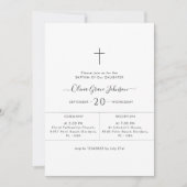 Square Whimsy Script Wit Geslacht Neutraal Doopsel Kaart (Voorkant)