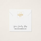 Square White Logo Ketting Display Card Vierkante Visitekaartjes (Voorkant)