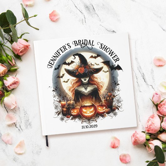 Square White Witchy Vrijgezellenfeest gastenboek