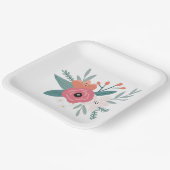 Square Wildflower Posy Party Borden Papieren Bordje (Gebogen)