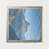 Square Window with Views of the Swiss Alps Wandkleed (Voorkant (horizontaal))