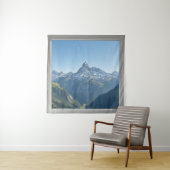 Square Window with Views of the Swiss Alps Wandkleed (In situ)