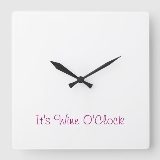 Square Wine O'Clock Clock Vierkante Klok (Voorkant)