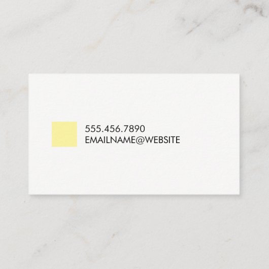 Square Yellow Visitekaartje (Achterkant)