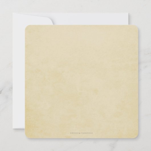 Square Yellow + White Floral Wreater Brunch Kaart (Achterkant)