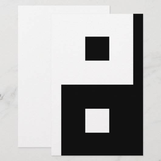 Square Yin Yang Briefpapier (Voorkant / Achterkant)