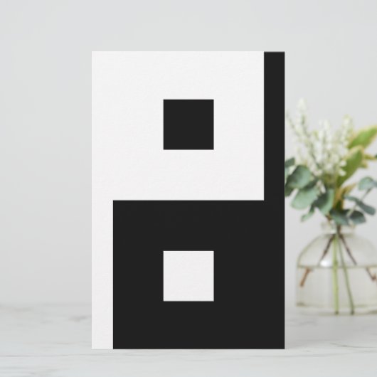 Square Yin Yang Briefpapier (Staand voorkant)