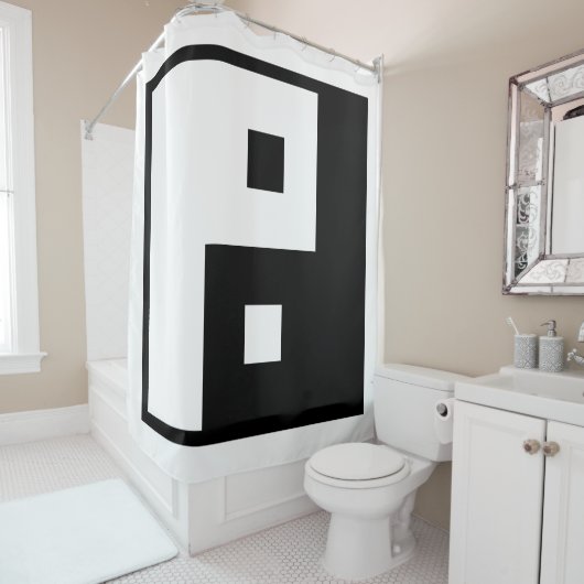 Square Yin Yang Douchegordijn (In situ)