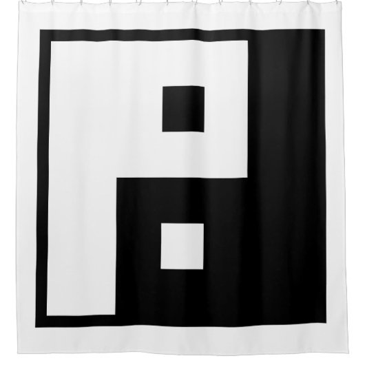 Square Yin Yang Douchegordijn (Voorkant)