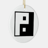 Square Yin Yang Keramisch Ornament (Rechts)