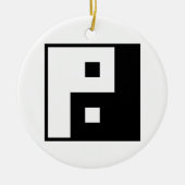 Square Yin Yang Keramisch Ornament (Voorkant)