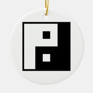 Square Yin Yang Keramisch Ornament