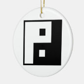 Square Yin Yang Keramisch Ornament (Links)