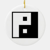 Square Yin Yang Keramisch Ornament (Achterkant)