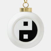 Square Yin Yang Keramische Bal Ornament (Voorkant)