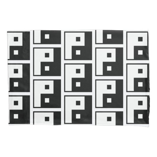 Square Yin Yang Kussensloop (Voorkant-Links)