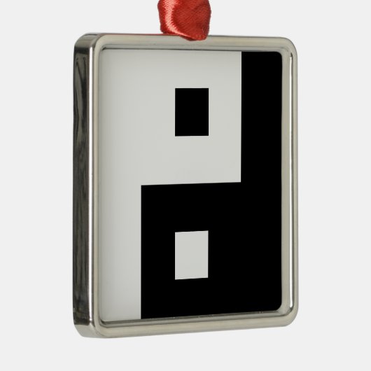 Square Yin Yang Metalen Ornament (Rechts)