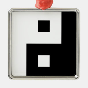 Square Yin Yang Metalen Ornament