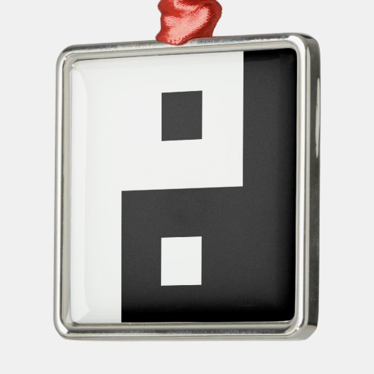 Square Yin Yang Metalen Ornament (Links)