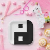 Square Yin Yang Papieren Bordje (Feest)