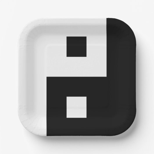 Square Yin Yang Papieren Bordje (Voorkant)