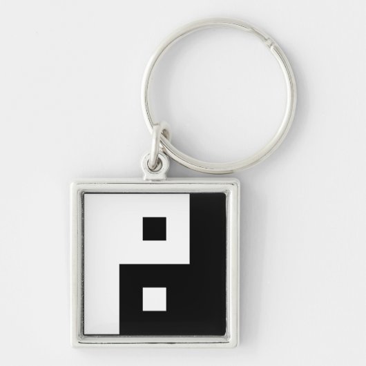 Square Yin Yang Sleutelhanger (Voorkant)