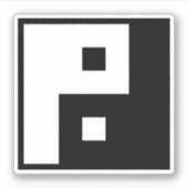 Square Yin Yang Sticker (Voorkant)