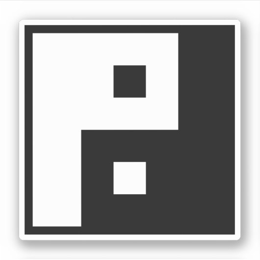 Square Yin Yang Sticker (Voorkant)