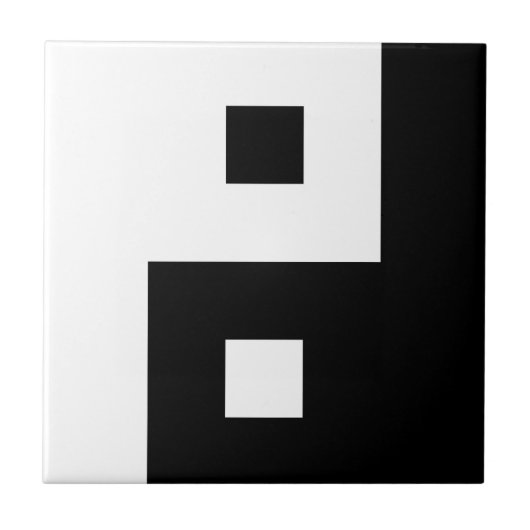 Square Yin Yang Tegeltje (Voorkant)
