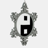 Square Yin Yang Tin Sneeuwvlok Ornament (Links)