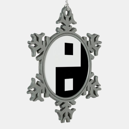 Square Yin Yang Tin Sneeuwvlok Ornament (Links)