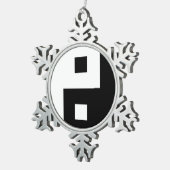 Square Yin Yang Tin Sneeuwvlok Ornament (Rechts)