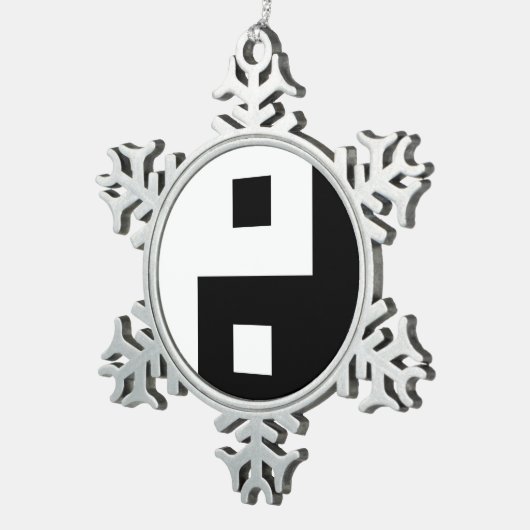 Square Yin Yang Tin Sneeuwvlok Ornament (Rechts)