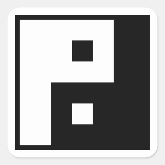 Square Yin Yang Vierkante Sticker (Voorkant)